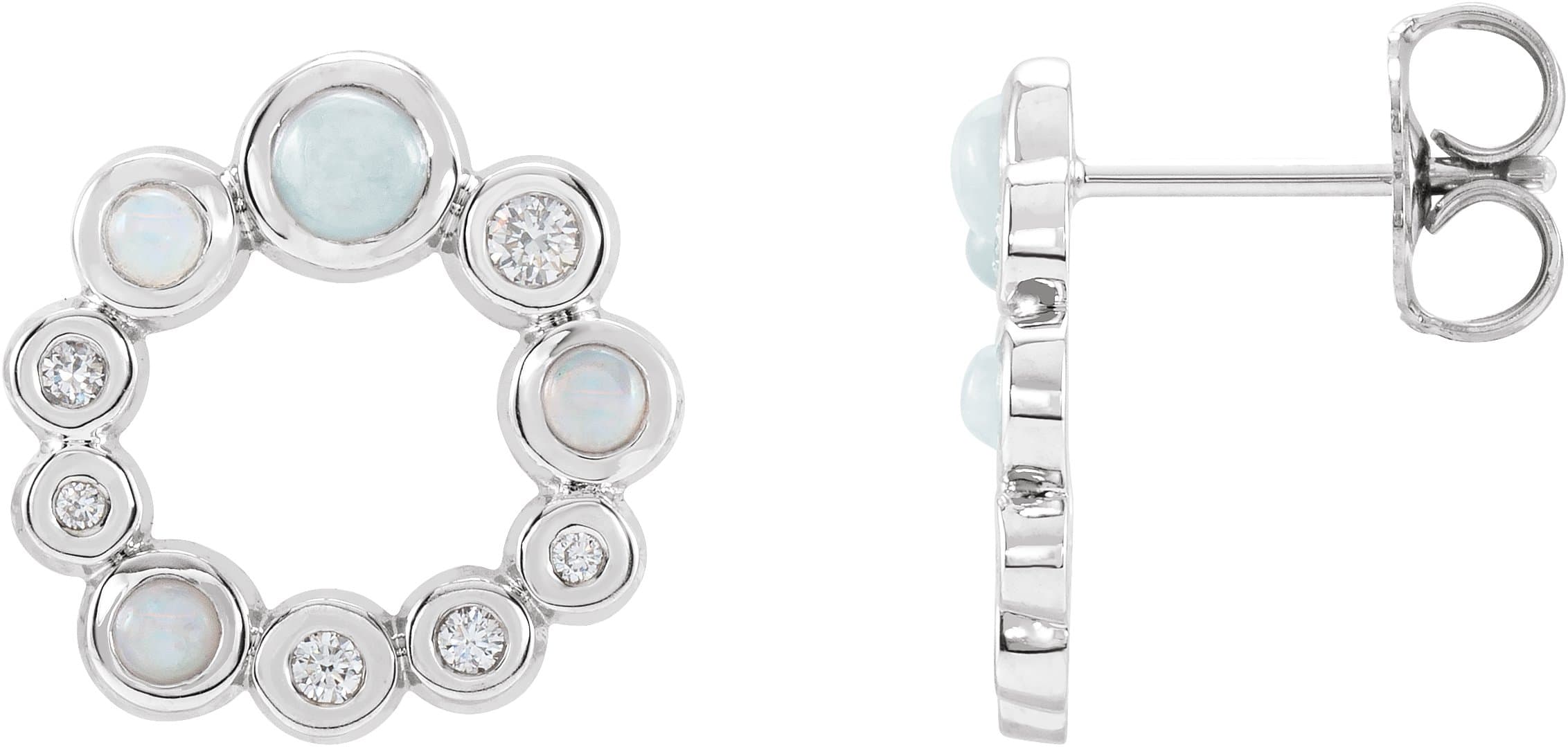 Bezel-Set Cabochon Earrings view 1