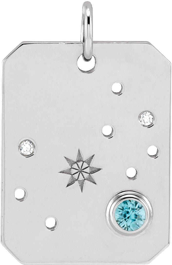 14K Rose Natural Green Chrysoprase & .01 CTW Natural Diamond Libra Constellation Pendant