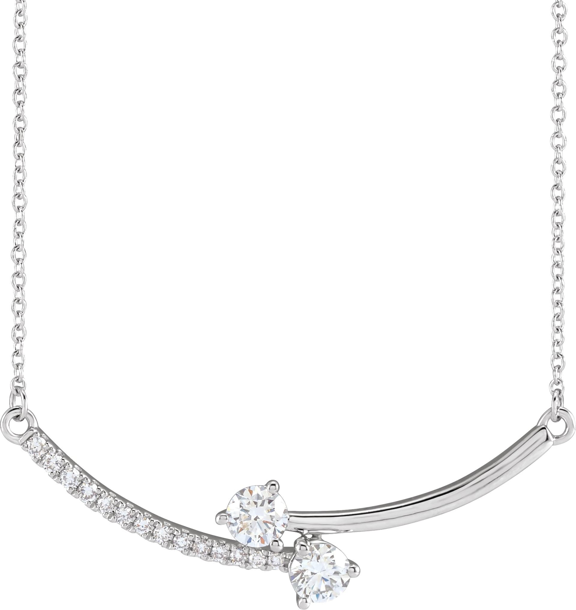 14K Rose 5/8 CTW Lab-Grown Diamond Two-Stone 18 Necklace