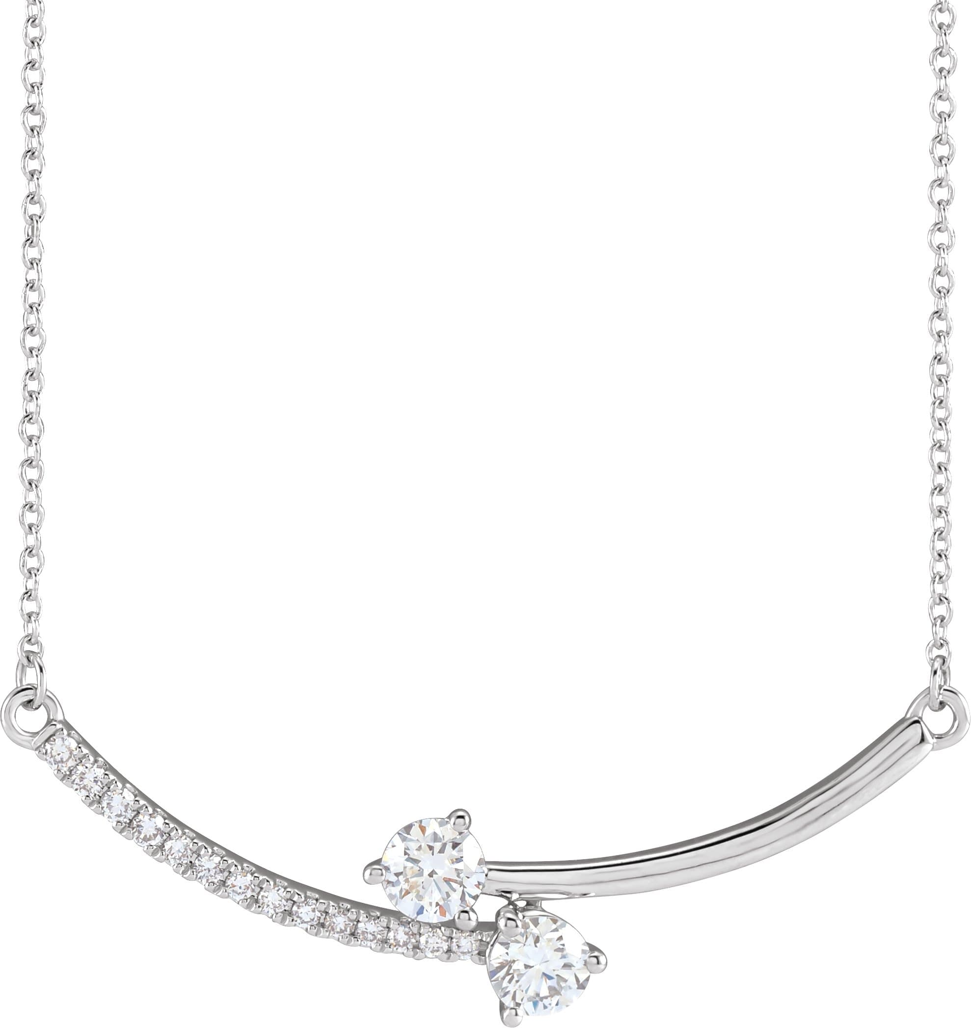 14K Rose 5/8 CTW Lab-Grown Diamond Two-Stone 18 Necklace