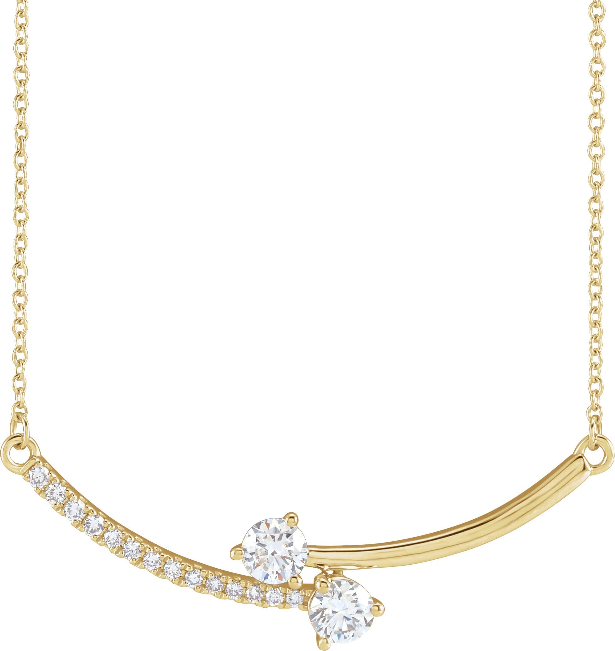 14K Rose 5/8 CTW Lab-Grown Diamond Two-Stone 18 Necklace