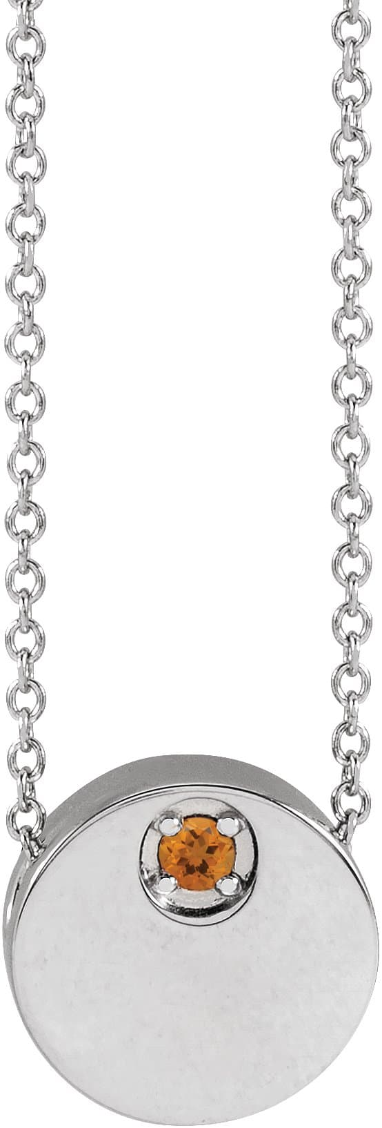Sterling Silver Natural White Sapphire 16-18" Necklace