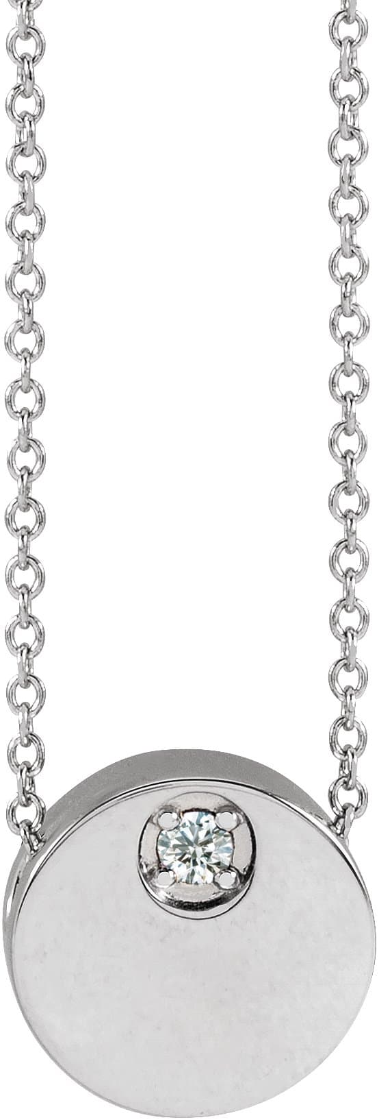 Sterling Silver Natural White Sapphire 16-18" Necklace