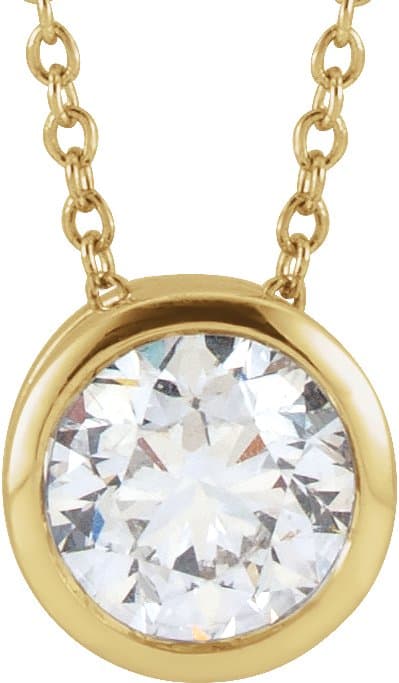 14K Rose 1 CT Lab-Grown Diamond Solitaire 16-18 Necklace