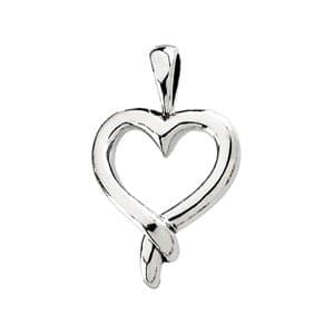 14K White Heart Pendant