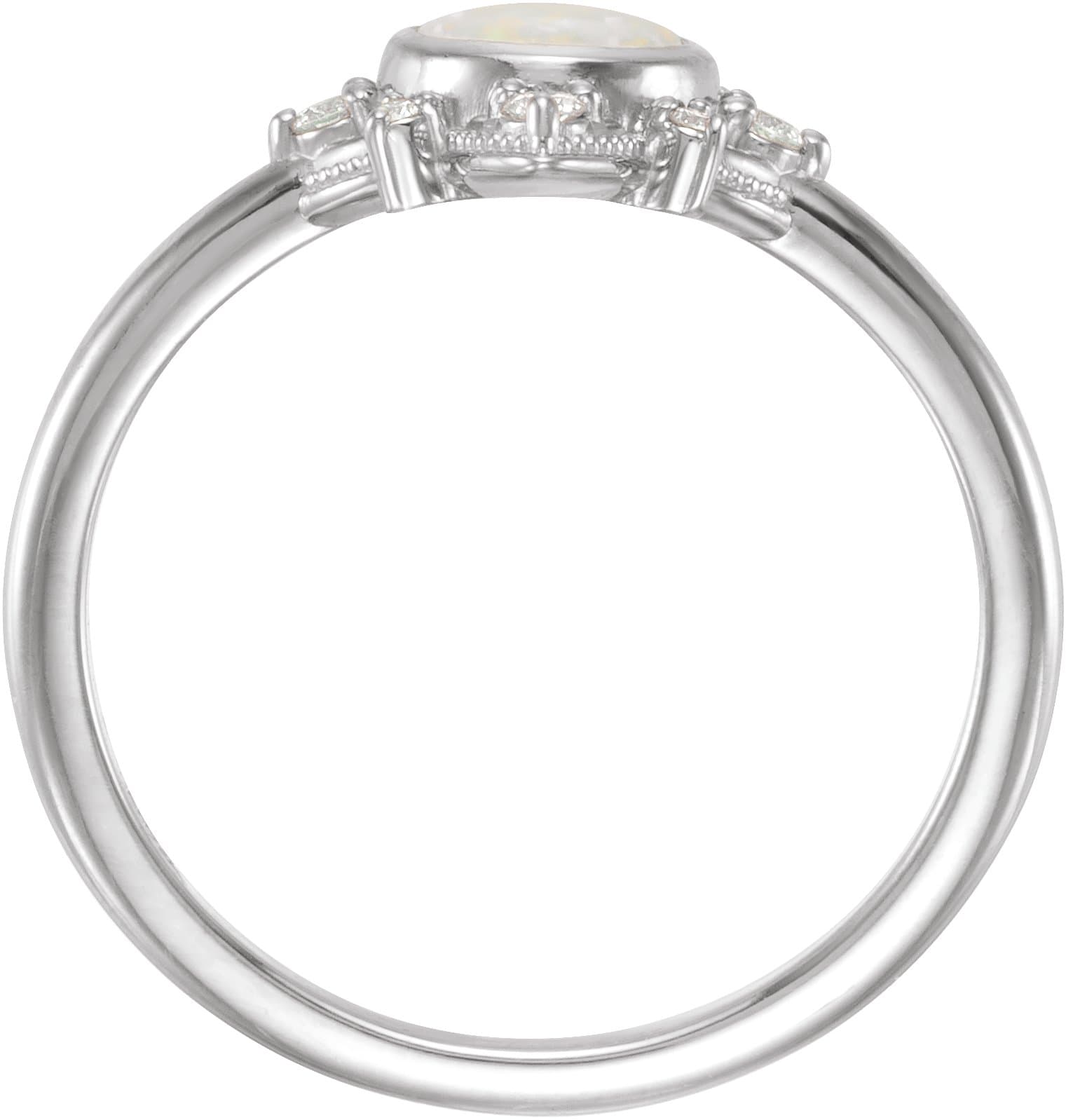 Cabochon Halo-Style Ring view 2