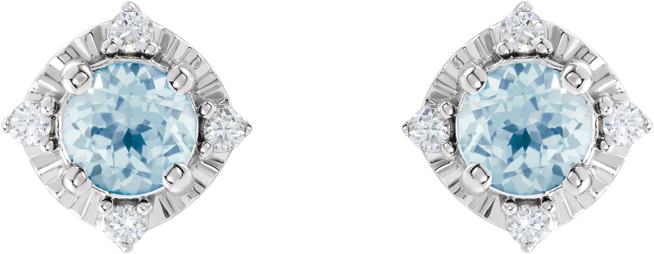 Halo-Style Birthstone Earrings view 2
