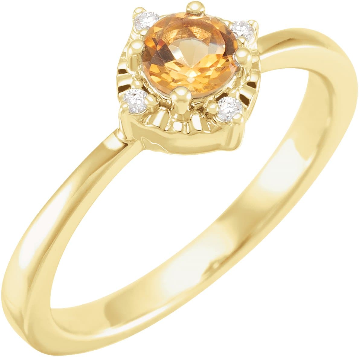14K Rose Gold Natural Peridot & .04 CTW Natural Diamond Halo-Style Ring