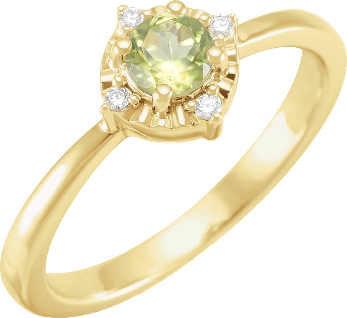 14K Rose Cultured White Freshwater Pearl & .04 CTW Natural Diamond Halo-Style Ring