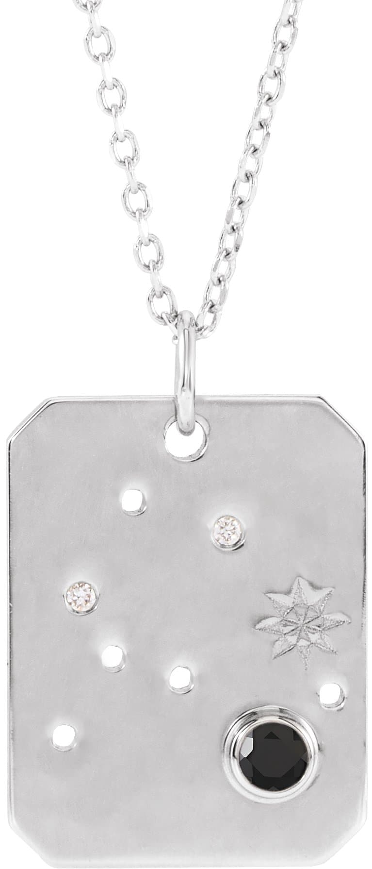14K Rose Natural Blue Sapphire & .01 CTW Natural Diamond Capricorn Constellation 16-18 Necklace