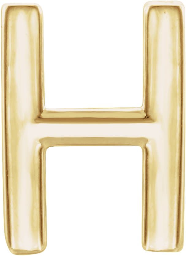 14K Rose Single Initial A Earring
