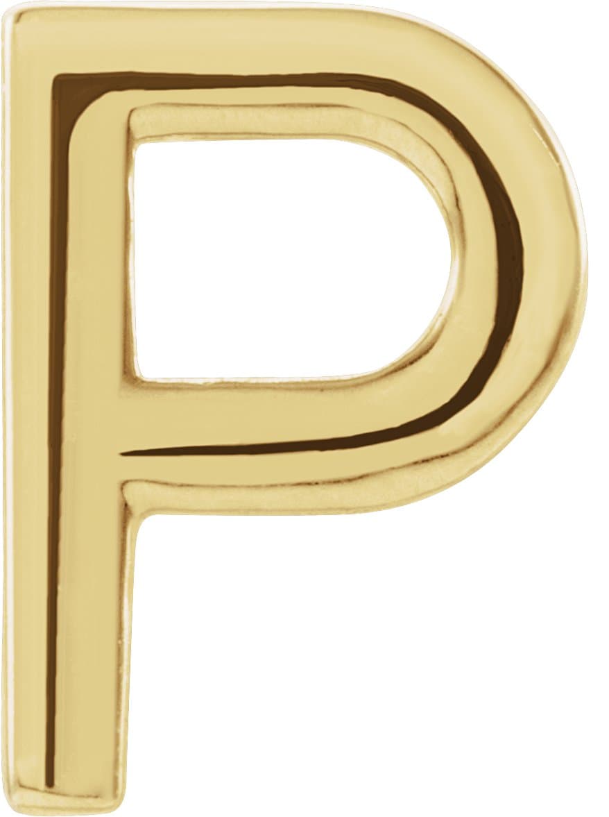 14K Rose "A" Initial Earrings  