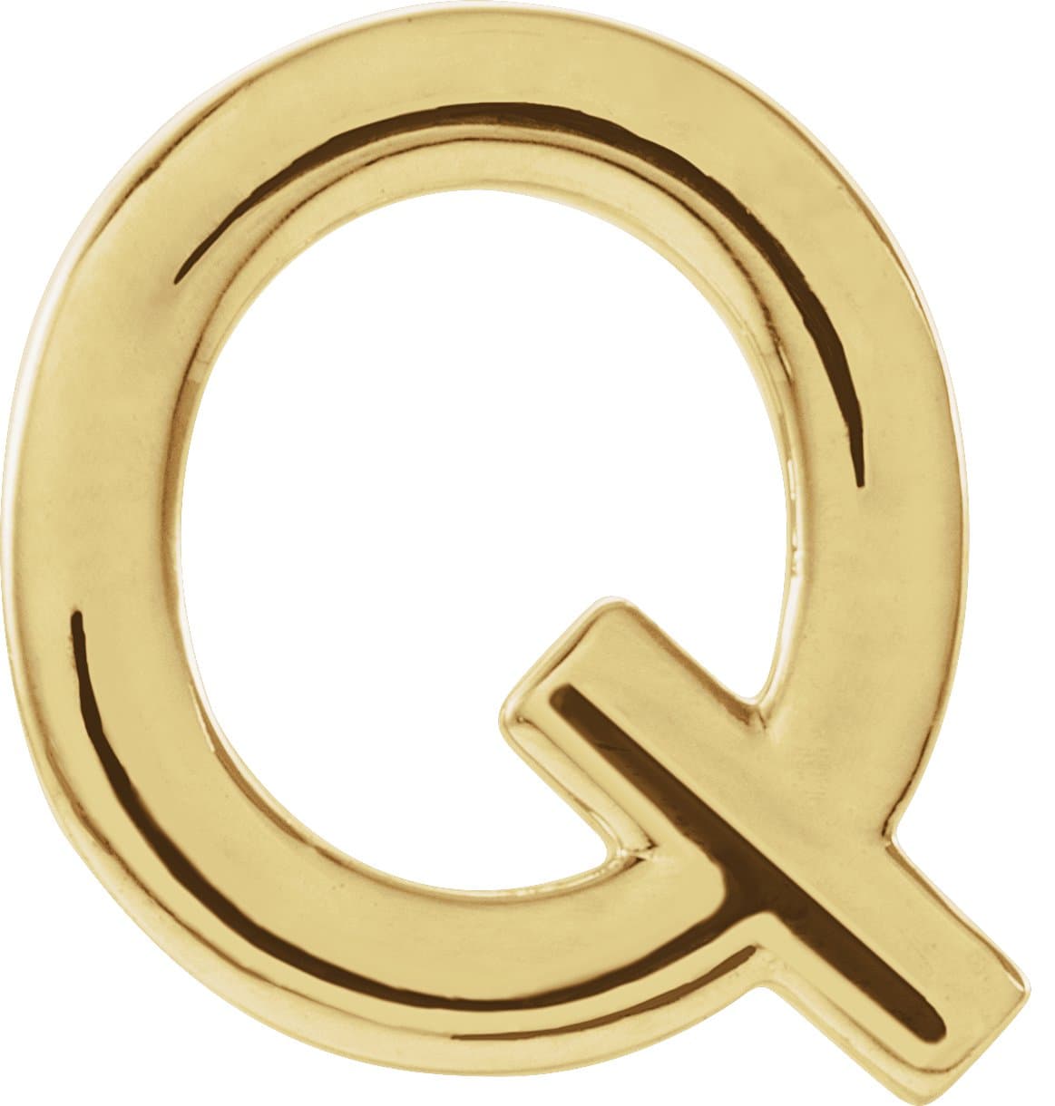 14K Rose Single Initial D Earring