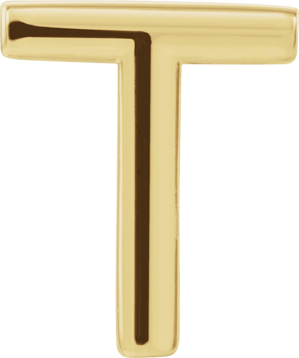 14K Rose Single Initial D Earring