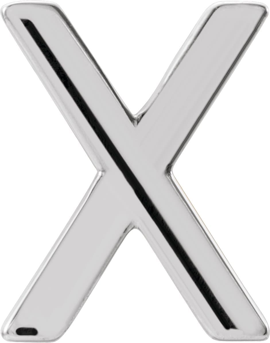 14K Rose Single Initial D Earring