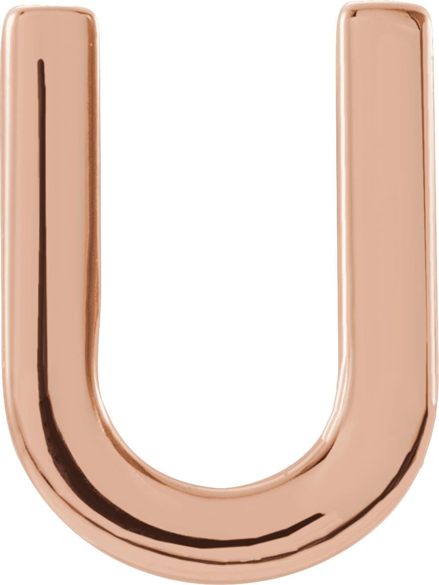 14K Rose "A" Initial Earrings  