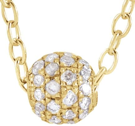 14K Rose 6 mm 3/8 CTW Natural Diamond Ball 16-18 Necklace