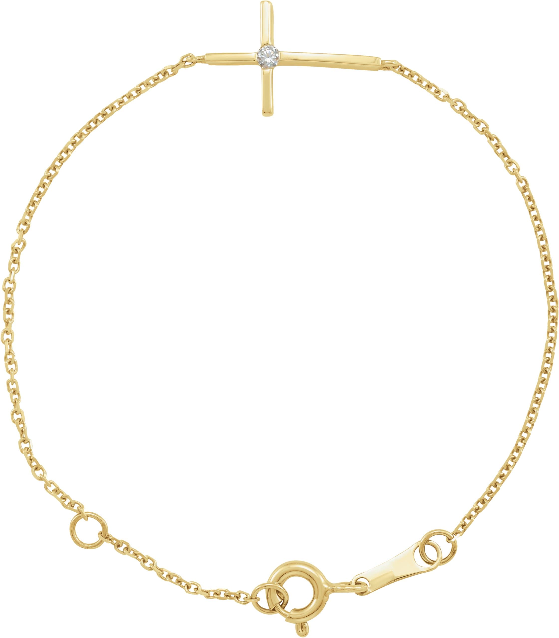 Youth Sideways Cross Bracelet view 1
