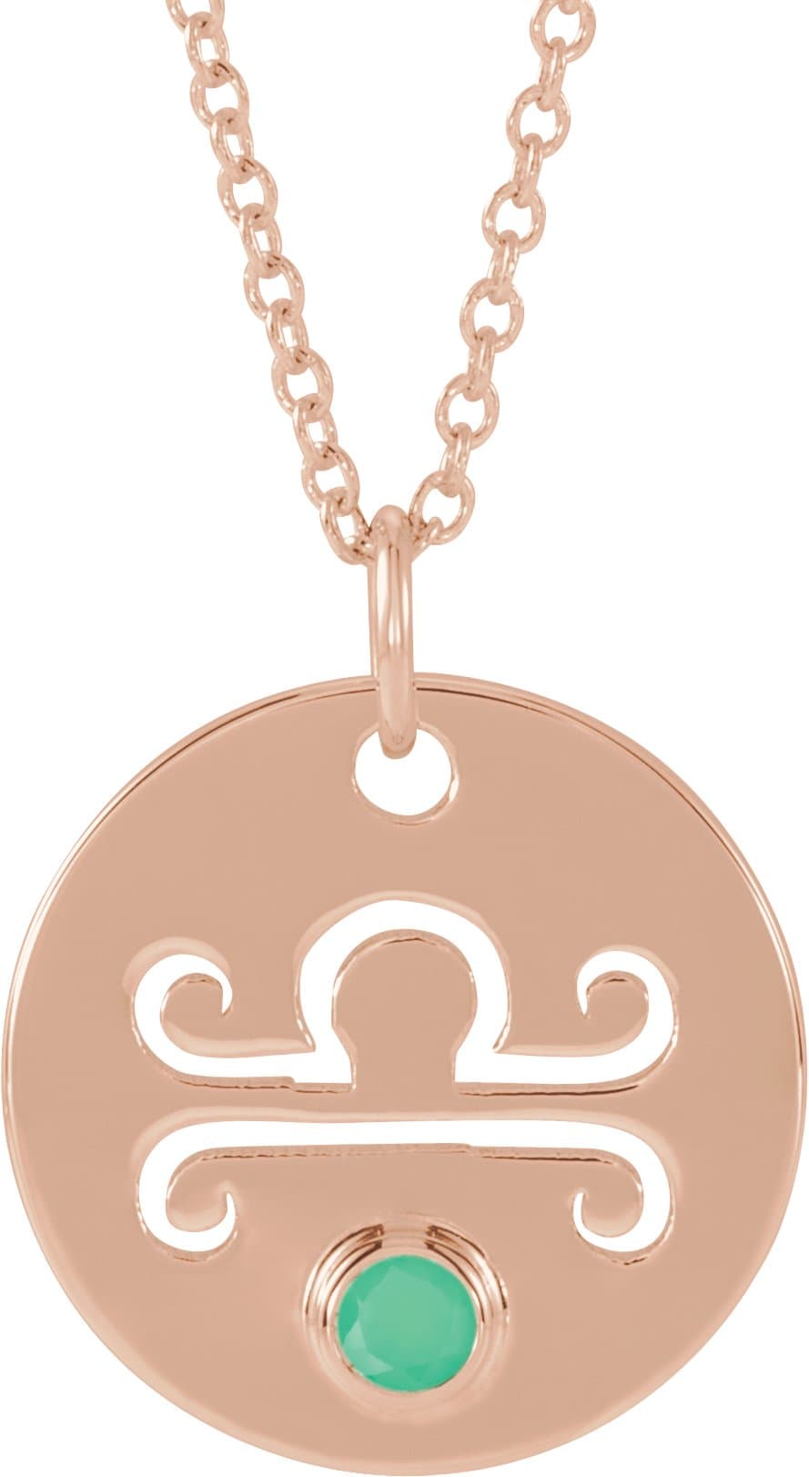 14K Rose Natural Citrine Leo Zodiac 16-18 Necklace