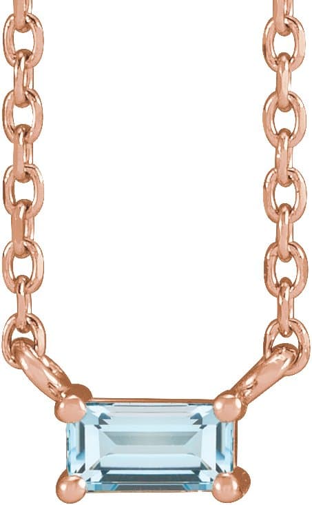 14K Rose .07 CT Natural Diamond Solitaire 16 Necklace