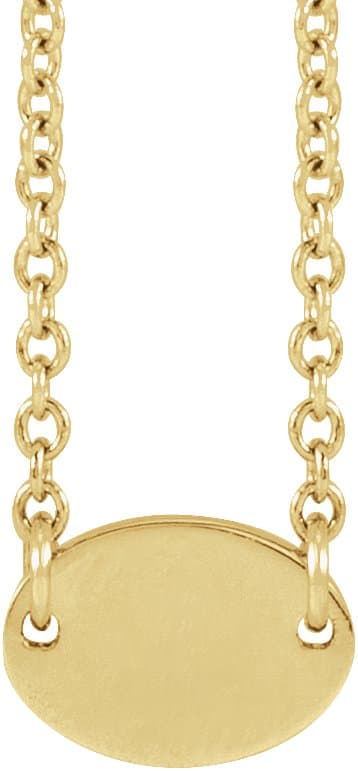 14K Rose 1-Disc Engravable Family Disc 18 Necklace