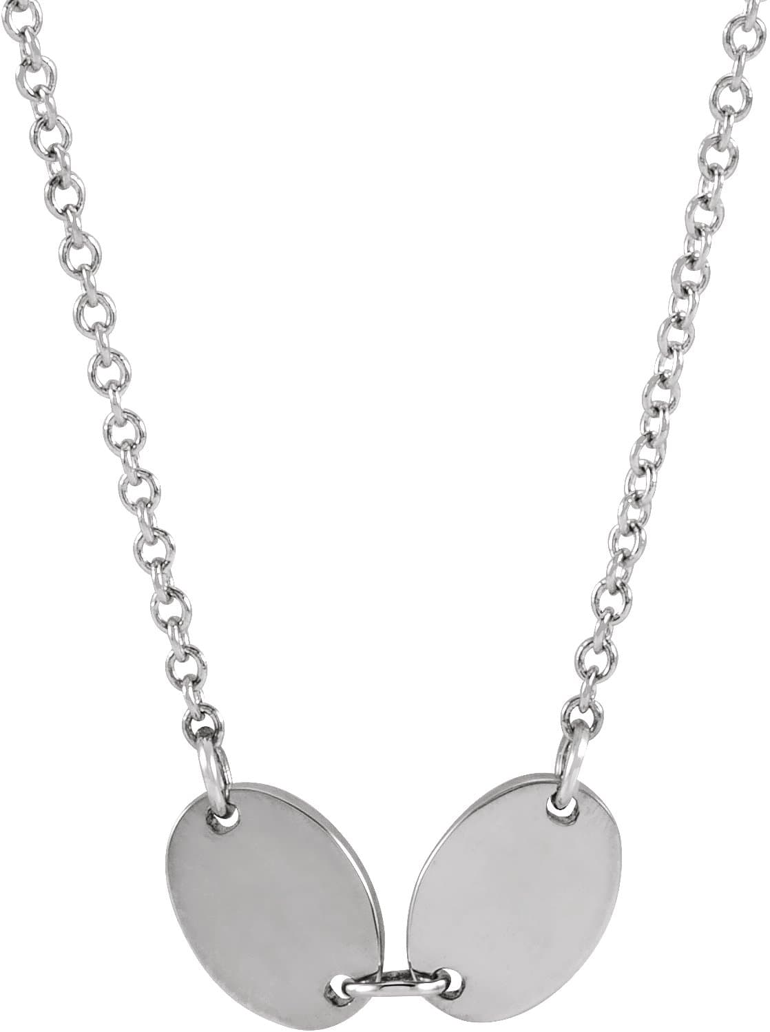 14K Rose 1-Disc Engravable Family Disc 18 Necklace