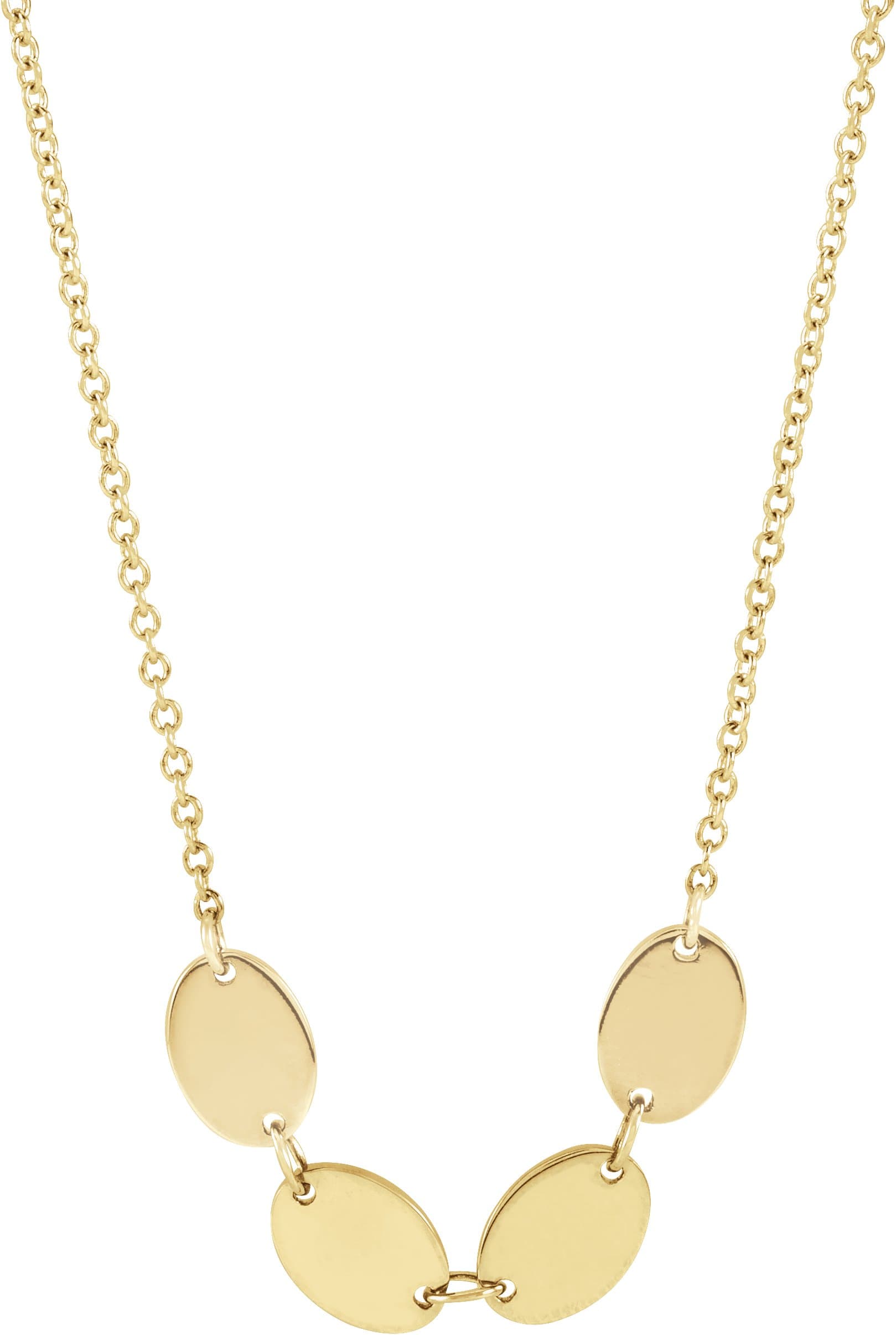 14K Rose 1-Disc Engravable Family Disc 18 Necklace