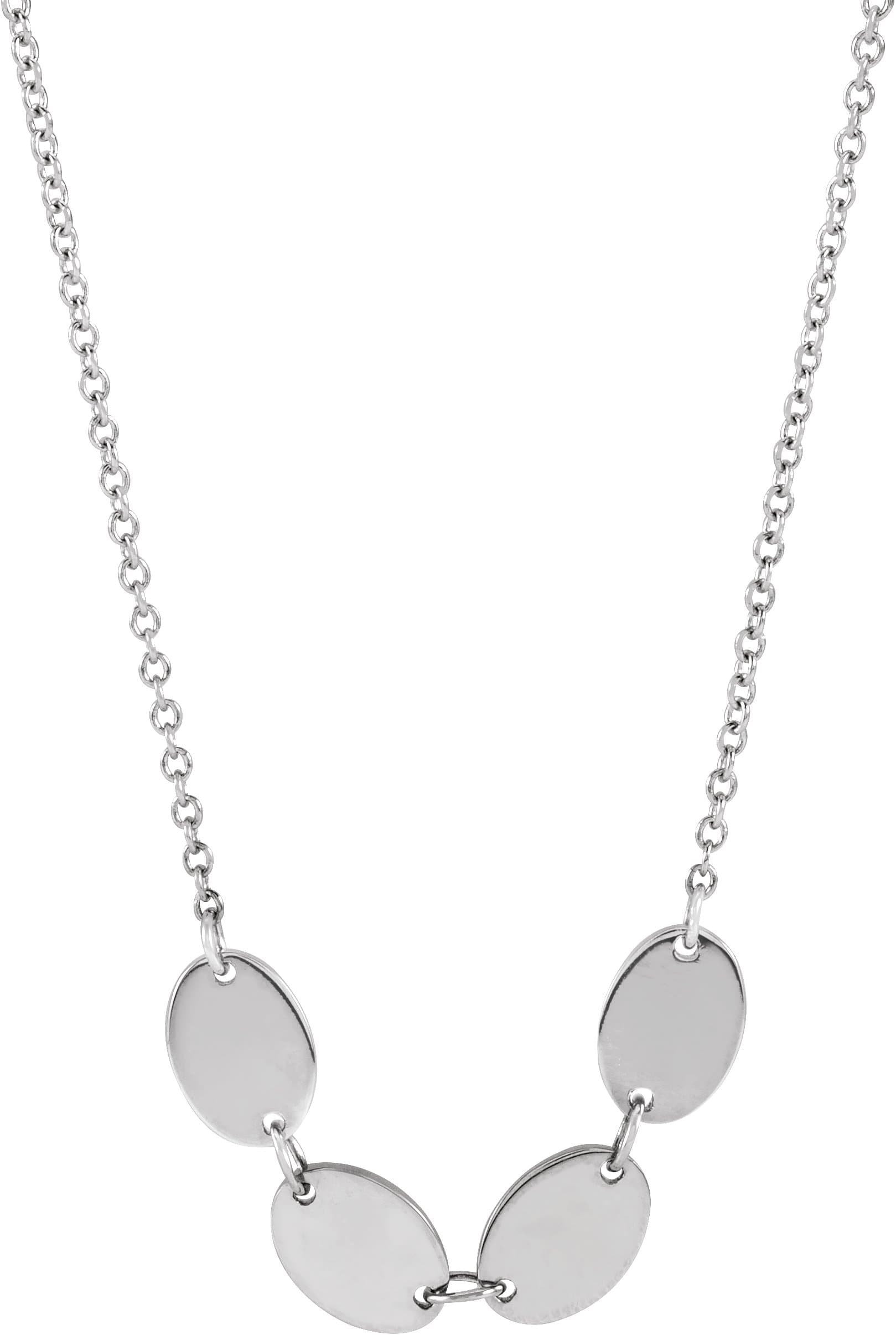 14K Rose 1-Disc Engravable Family Disc 18 Necklace