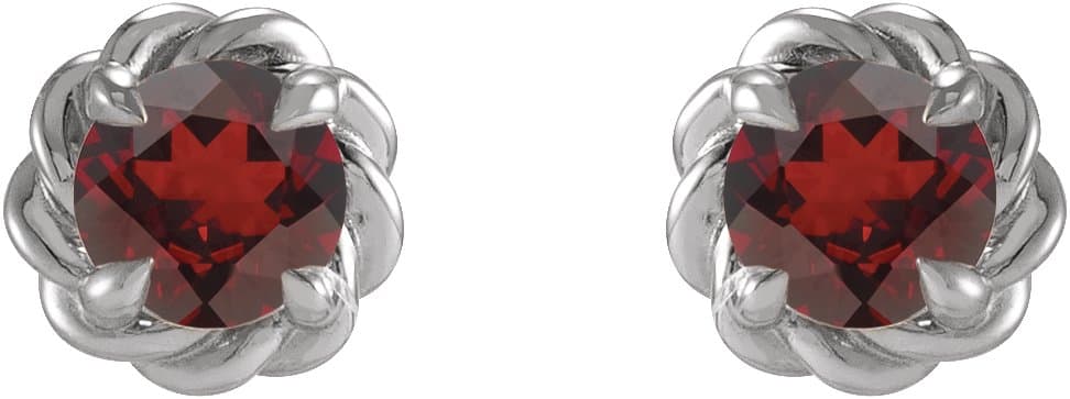 Round 4-Prong Claw Stud Earrings view 2
