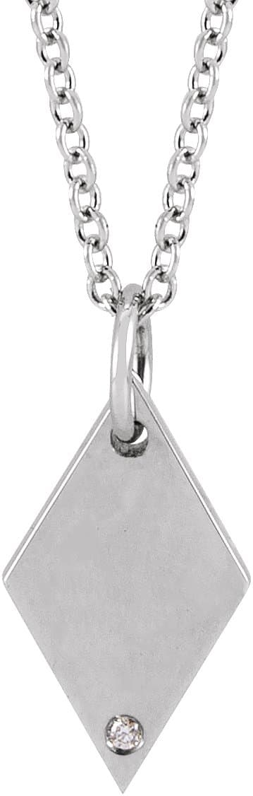 Engravable Rhombus Necklace or Pendant view 1