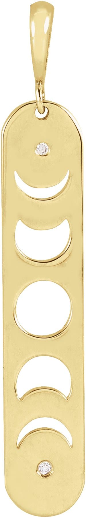 14K White .01 CTW Natural Diamond Moon Phase Bar Pendant