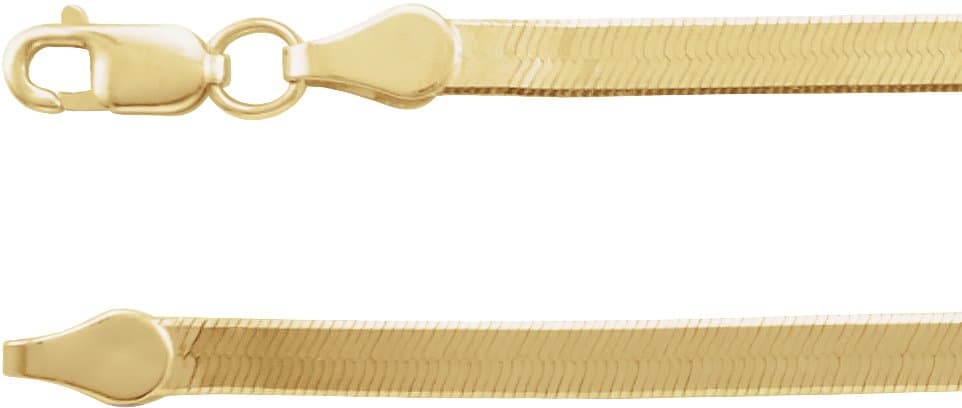 14K Yellow 2.8 mm Flexible Herringbone 7 Chain