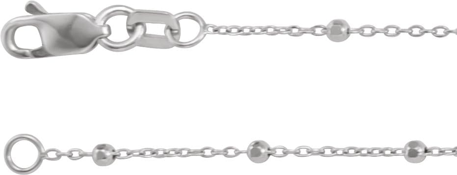 14K Rose .85 mm Faceted Beaded Cable 16 Chain