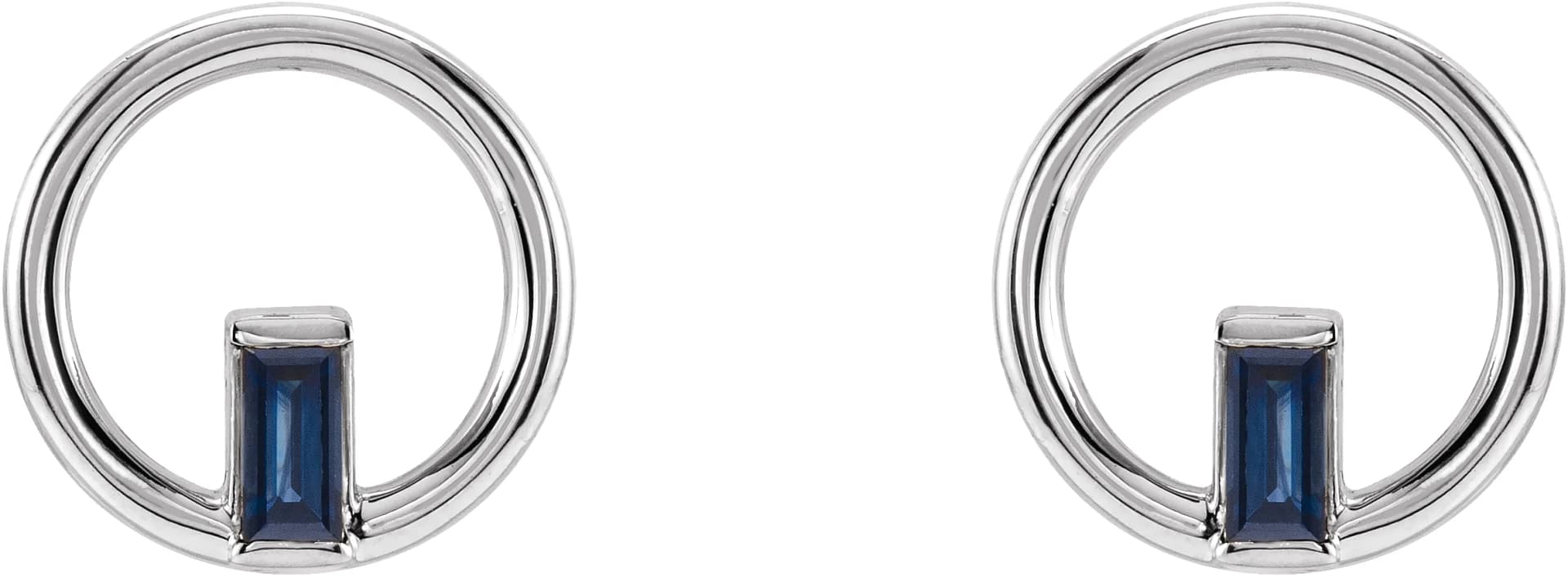 Baguette Circle Earrings, view 3