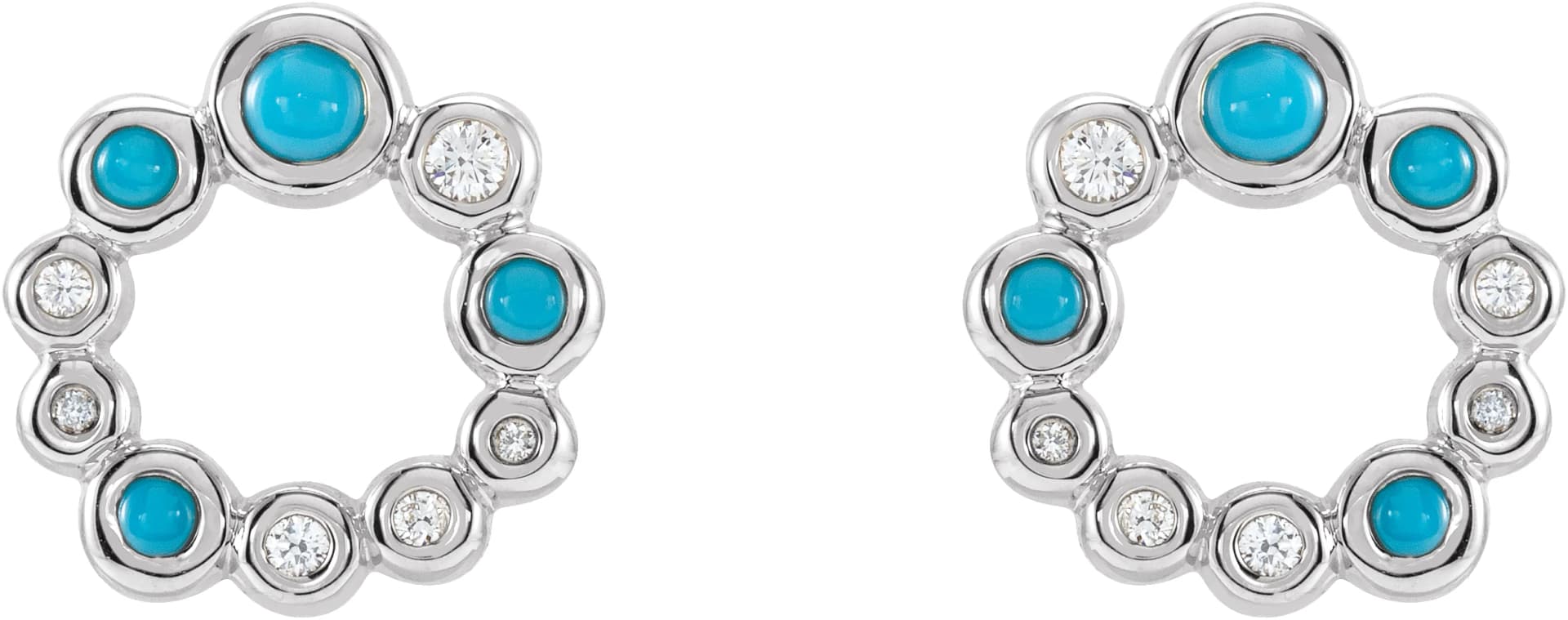 Bezel-Set Cabochon Earrings, view 3