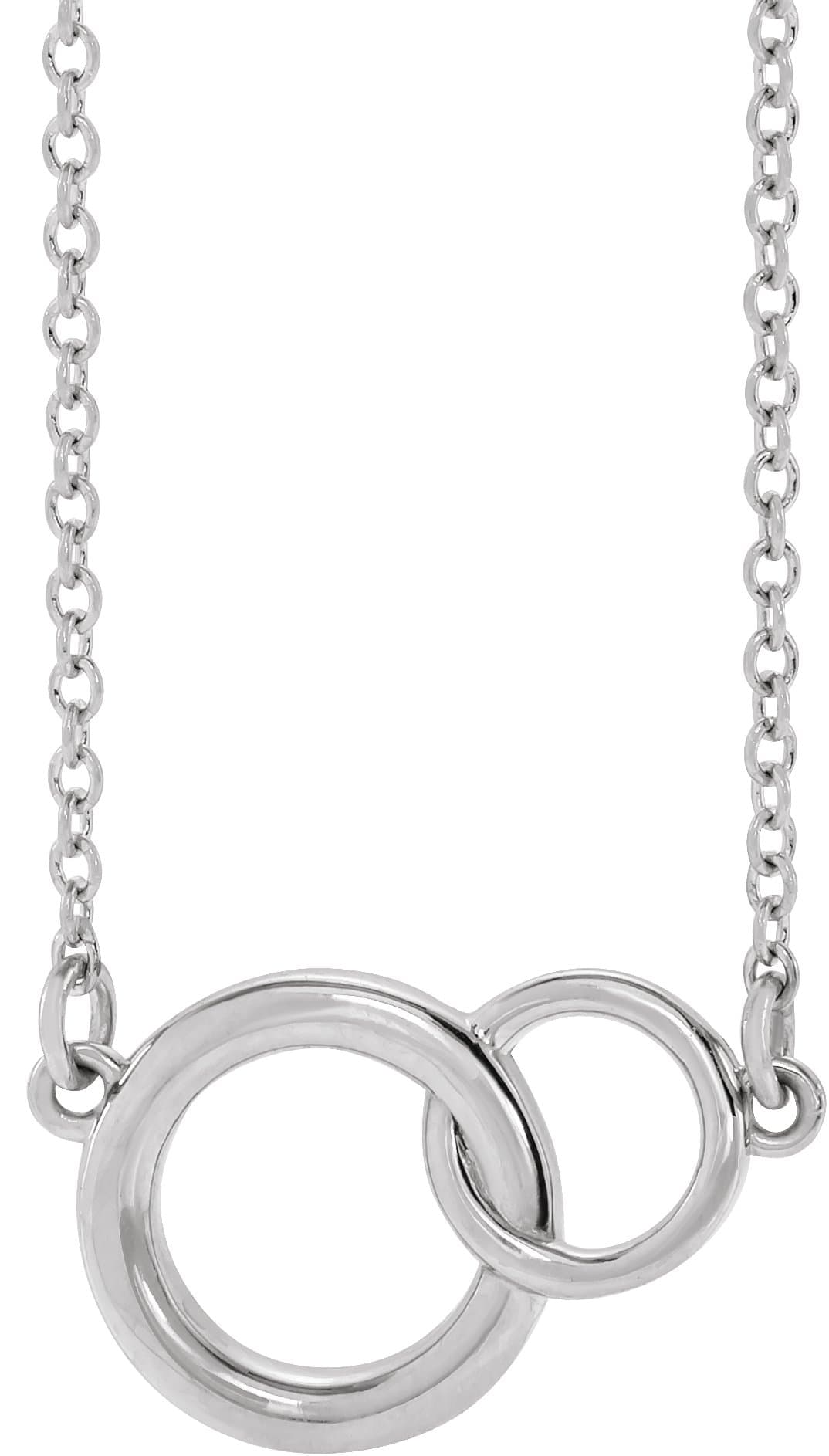 14K Rose Interlocking Circle 16-18 Necklace