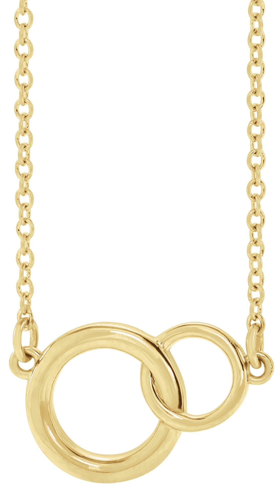 14K Rose Interlocking Circle 16-18 Necklace