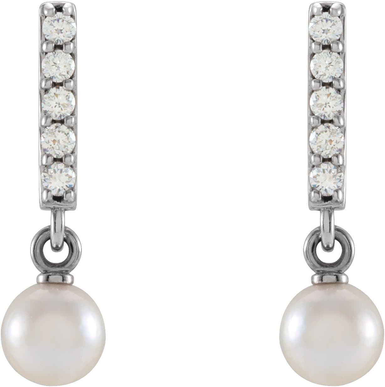 Pearl Bar Earrings view 2