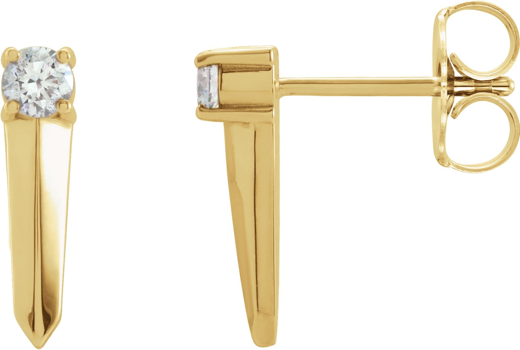14K Rose 1/6 CTW Natural Diamond Knife-Edge Bar Earrings