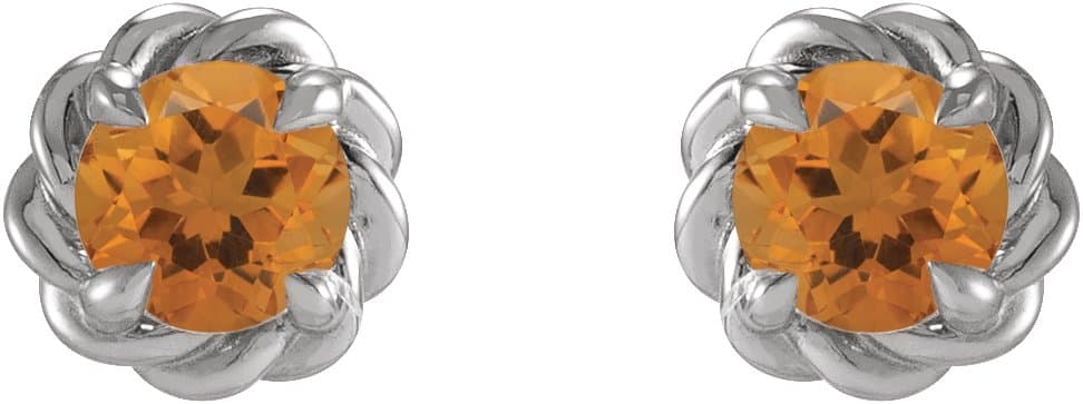 Round 4-Prong Claw Stud Earrings view 2