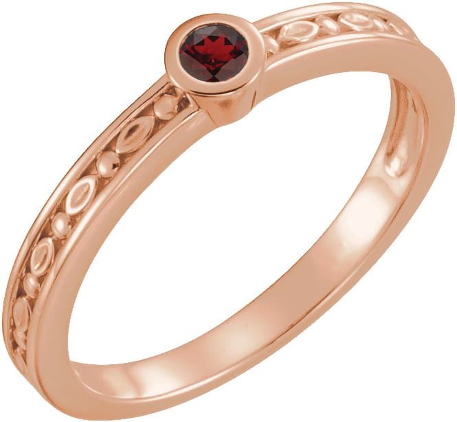 14K Rose 1/10 CTW Natural Diamond Family Stackable Ring