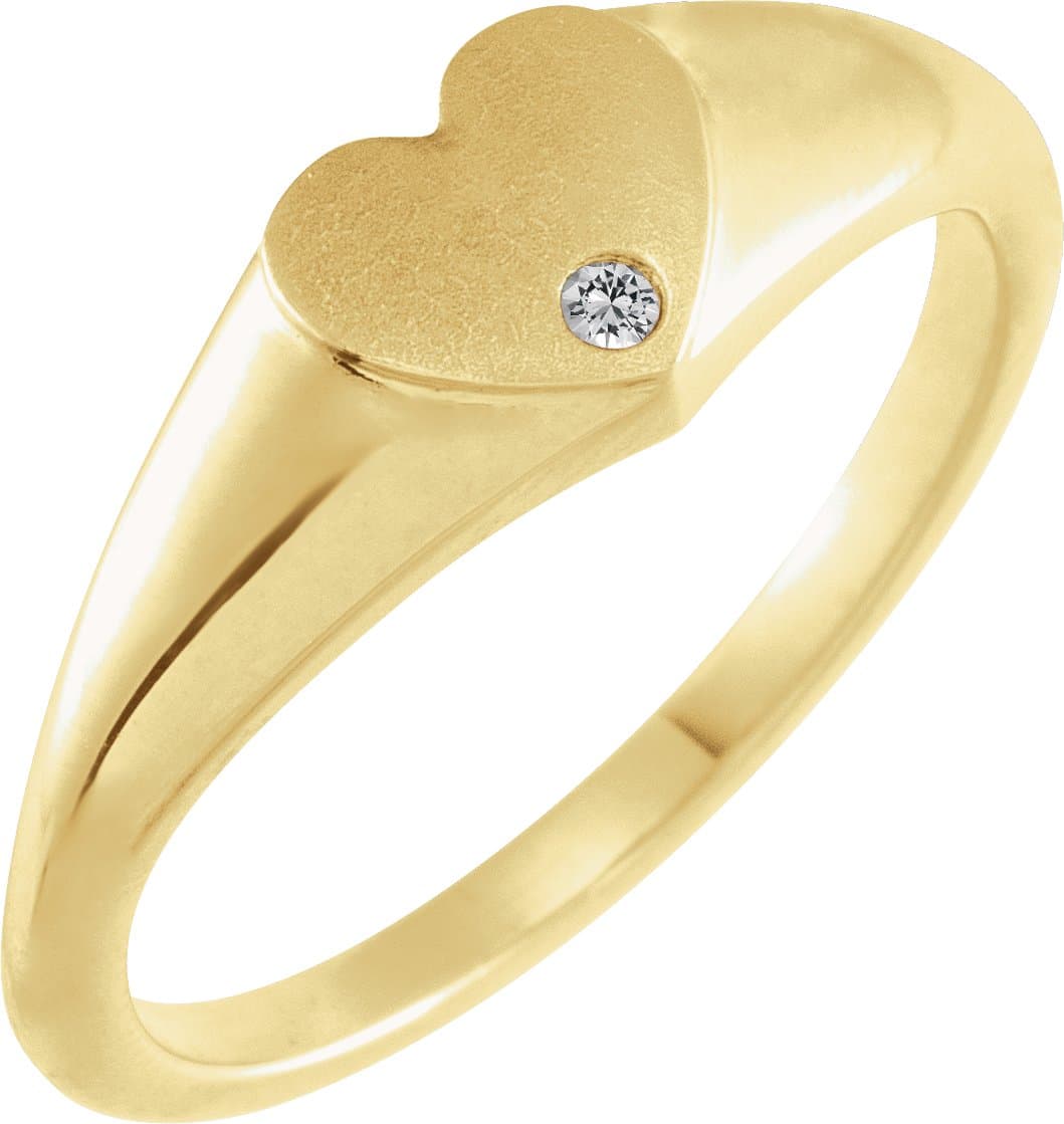 14K Rose Natural Alexandrite Heart Signet Ring