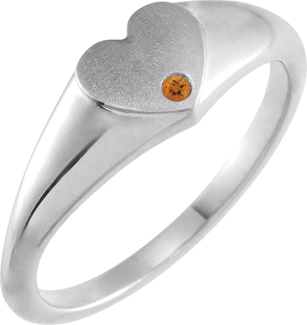 14K Rose Natural Alexandrite Heart Signet Ring