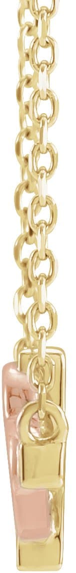 Sideways Cross & Heart Necklace or Center view 2