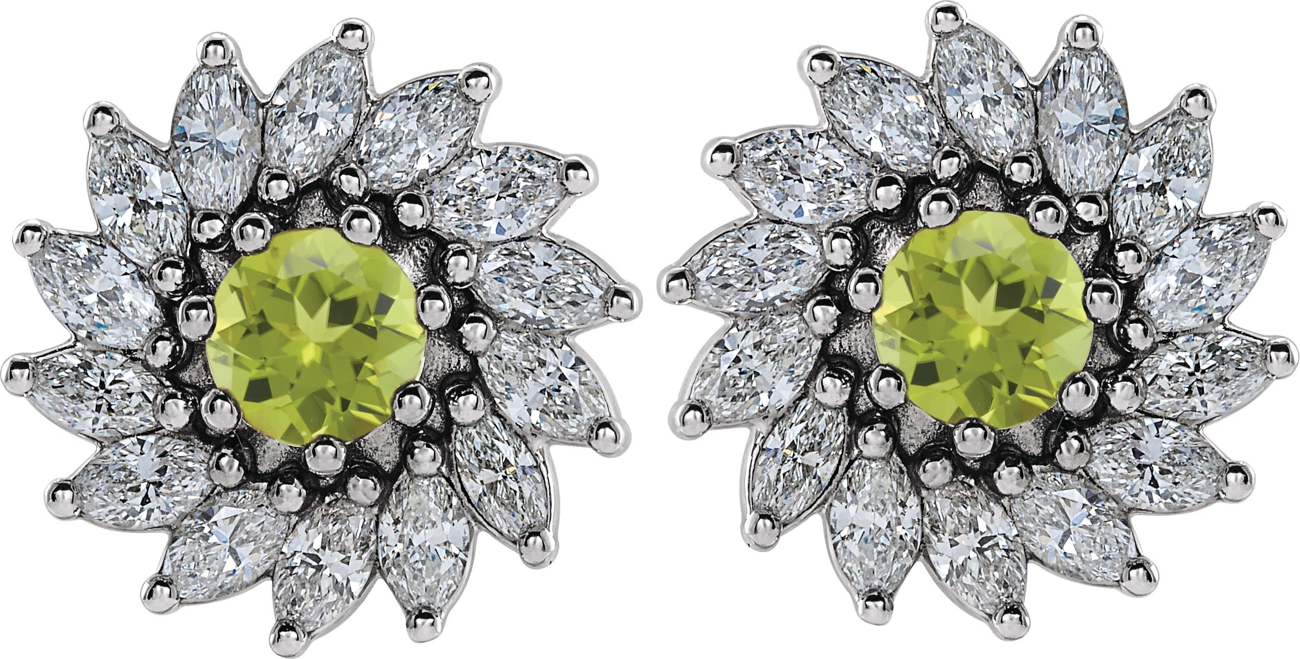 Round 7-Prong Halo-Style Earrings view 2