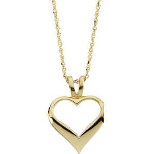 14K Yellow Heart 18 Necklace