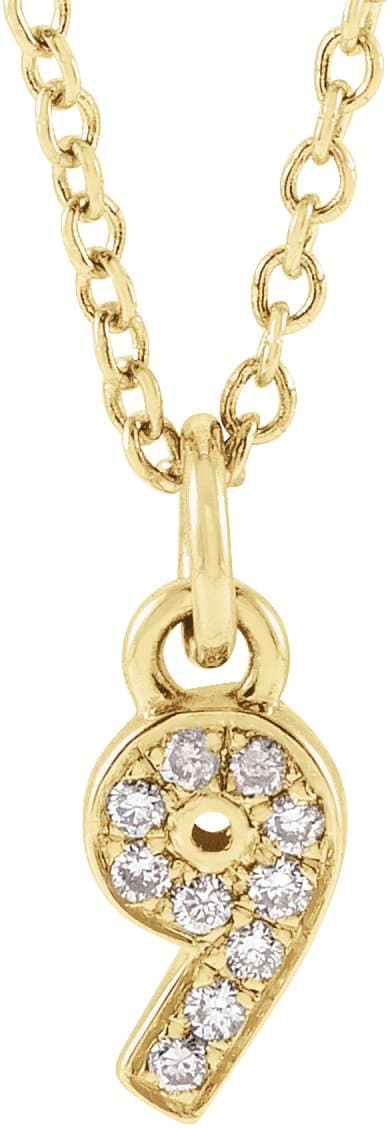 14K Rose Petite Pavé™ .02 CTW Natural Diamond Numeral 1 16-18 Necklace