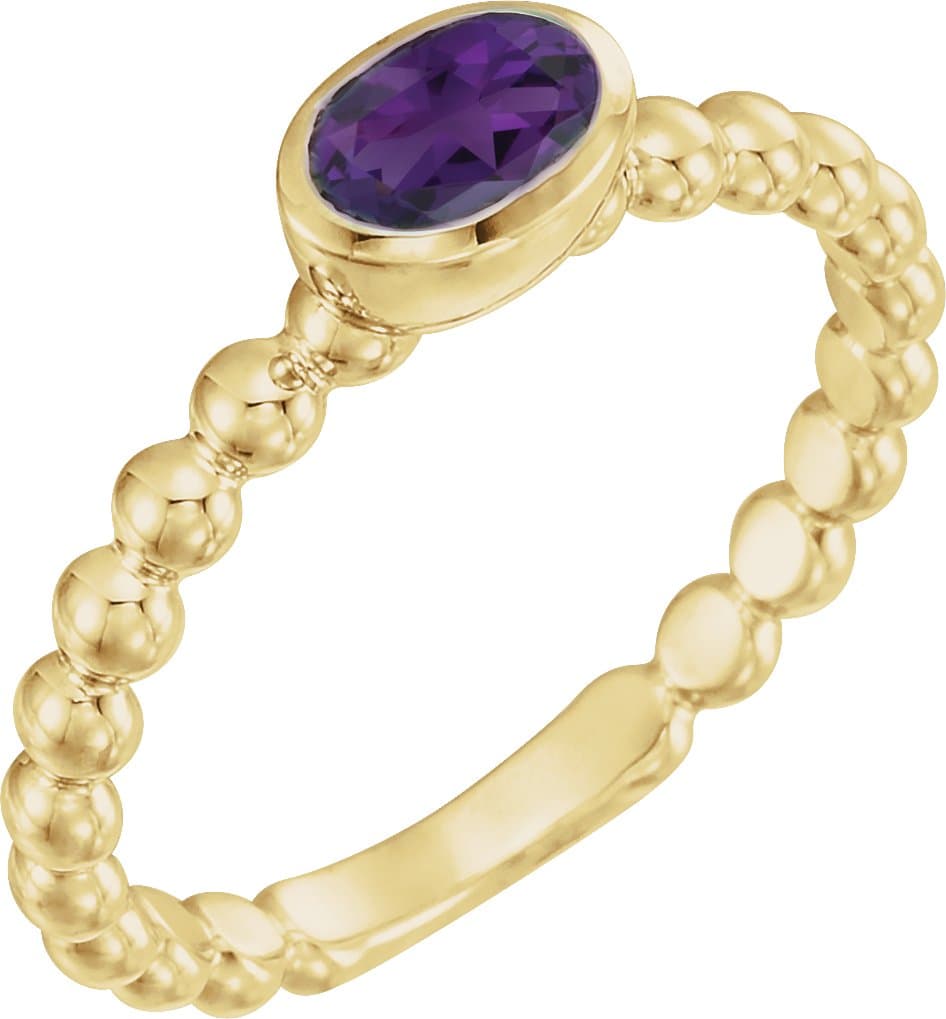 14K Rose .05 CTW Natural Diamond Family Stackable Ring