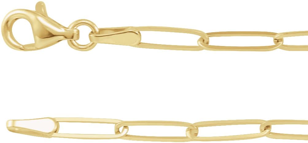 14K Rose 2.6 mm Paperclip-Style 24 Chain
