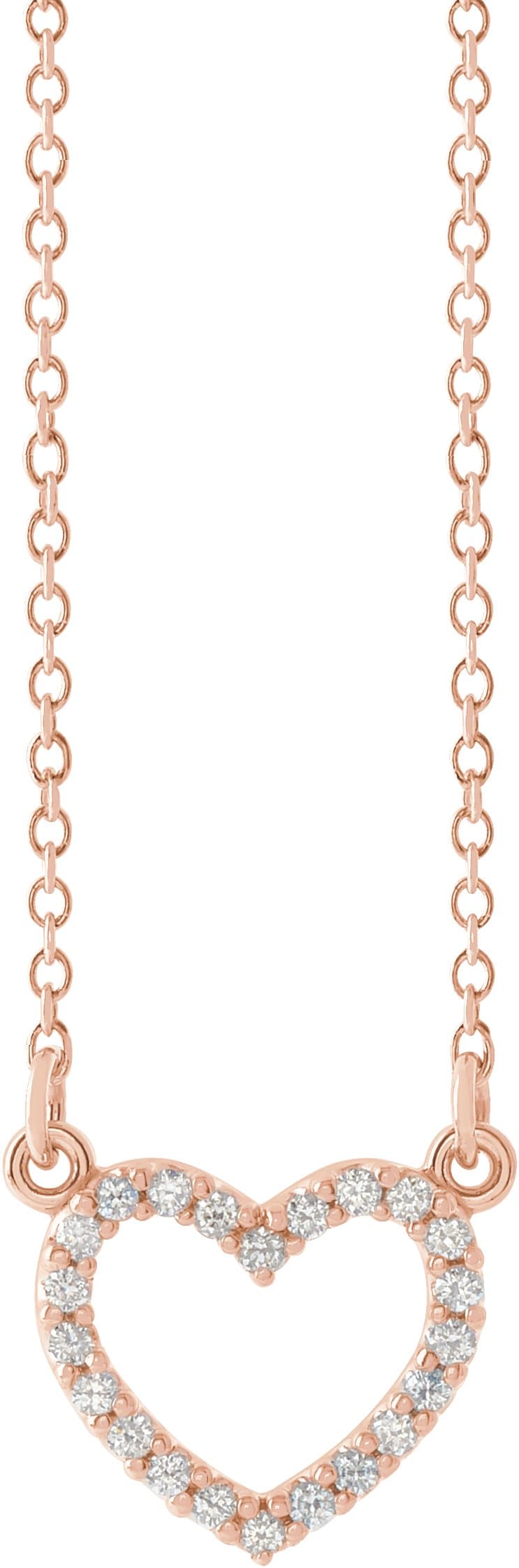 14K Rose 1/8 CTW Natural Diamond Petite Heart 16 Necklace